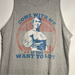 Gray Graphic Tank Top with Motivational Print